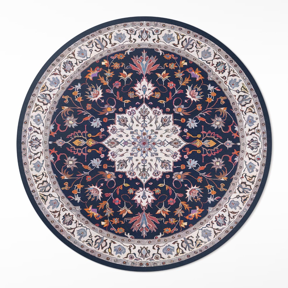 Kulatý vinylový koberec Vintage dekorativní vzor ve starém stylu