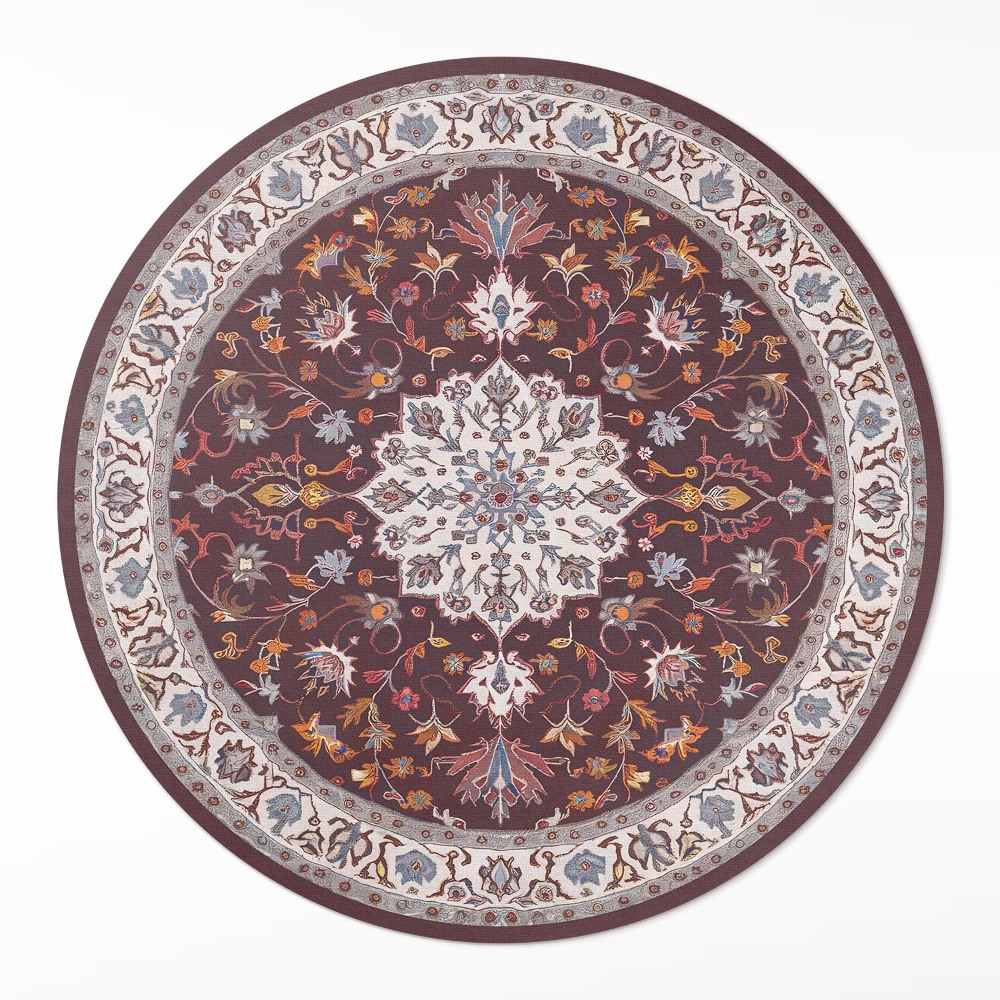Kulatý vinylový koberec Starý dekorativní vzor ve vintage stylu