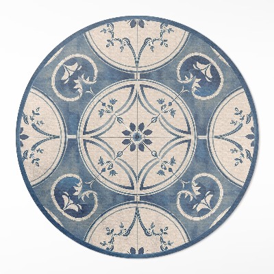 Kulatý vinylový koberec Dekorativní dlaždice s ornamenty vintage