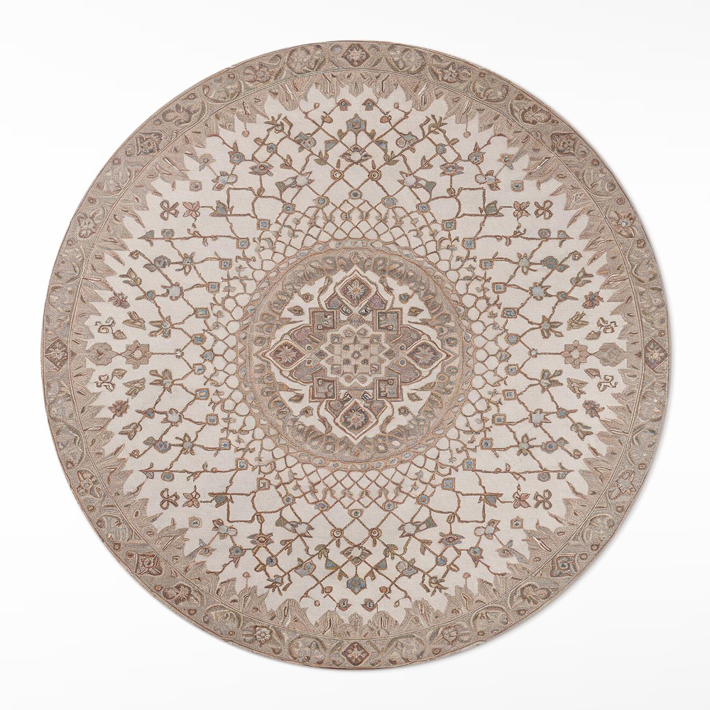 Kulatý vinylový koberec Ornament ve starém stylu mandala vintage