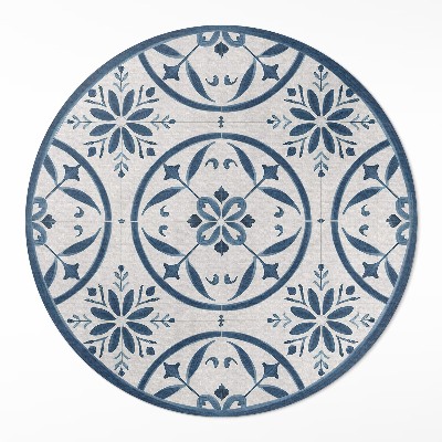 Kulatý vinylový koberec Jemné dlaždice styl portugalský vintage