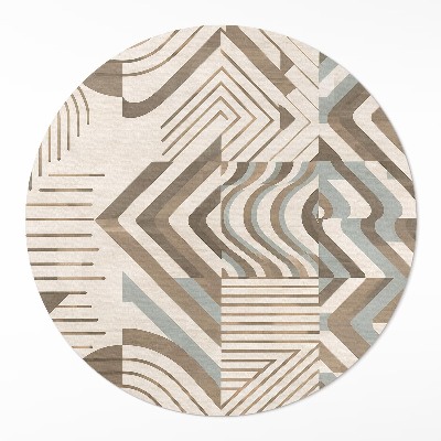Kulatý vinylový koberec Nepravidelné čáry a tvary abstrakce