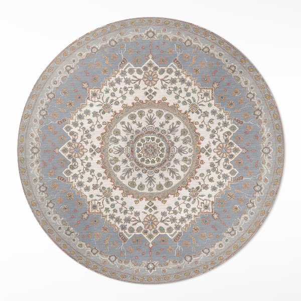 Kulatý vinylový koberec Jemný rostlinný ornament mandala vintage