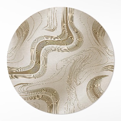 Kulatý vinylový koberec Boho inspirace v zemských barvách