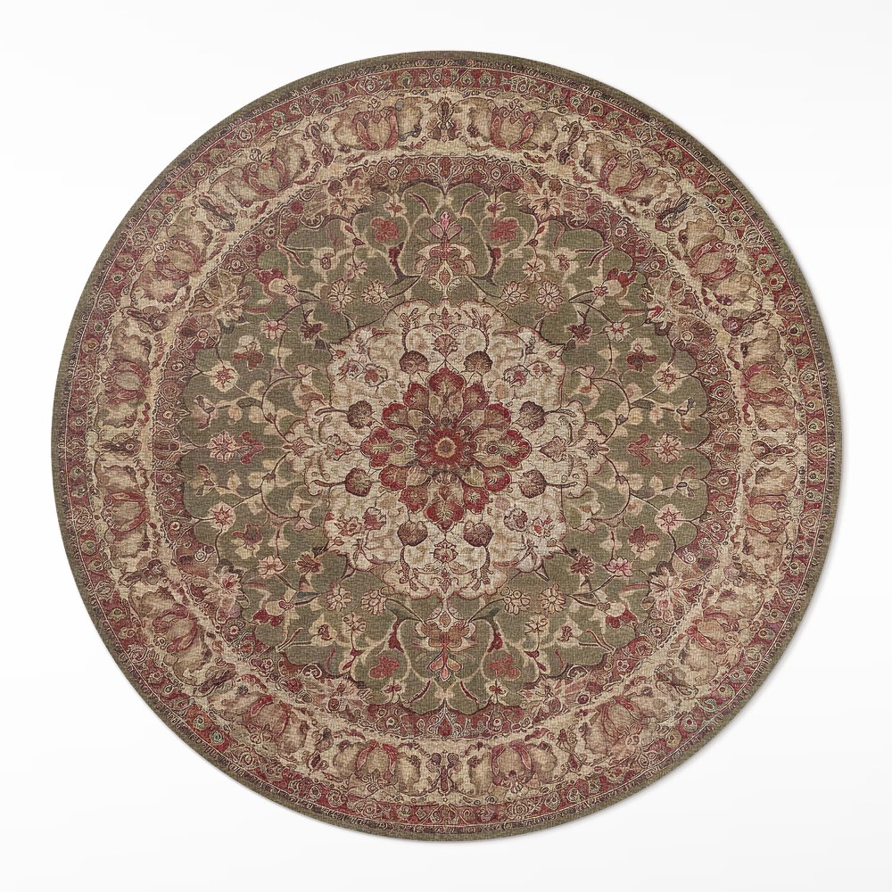 Kulatý vinylový koberec Zemská symetrie v perských vzorech