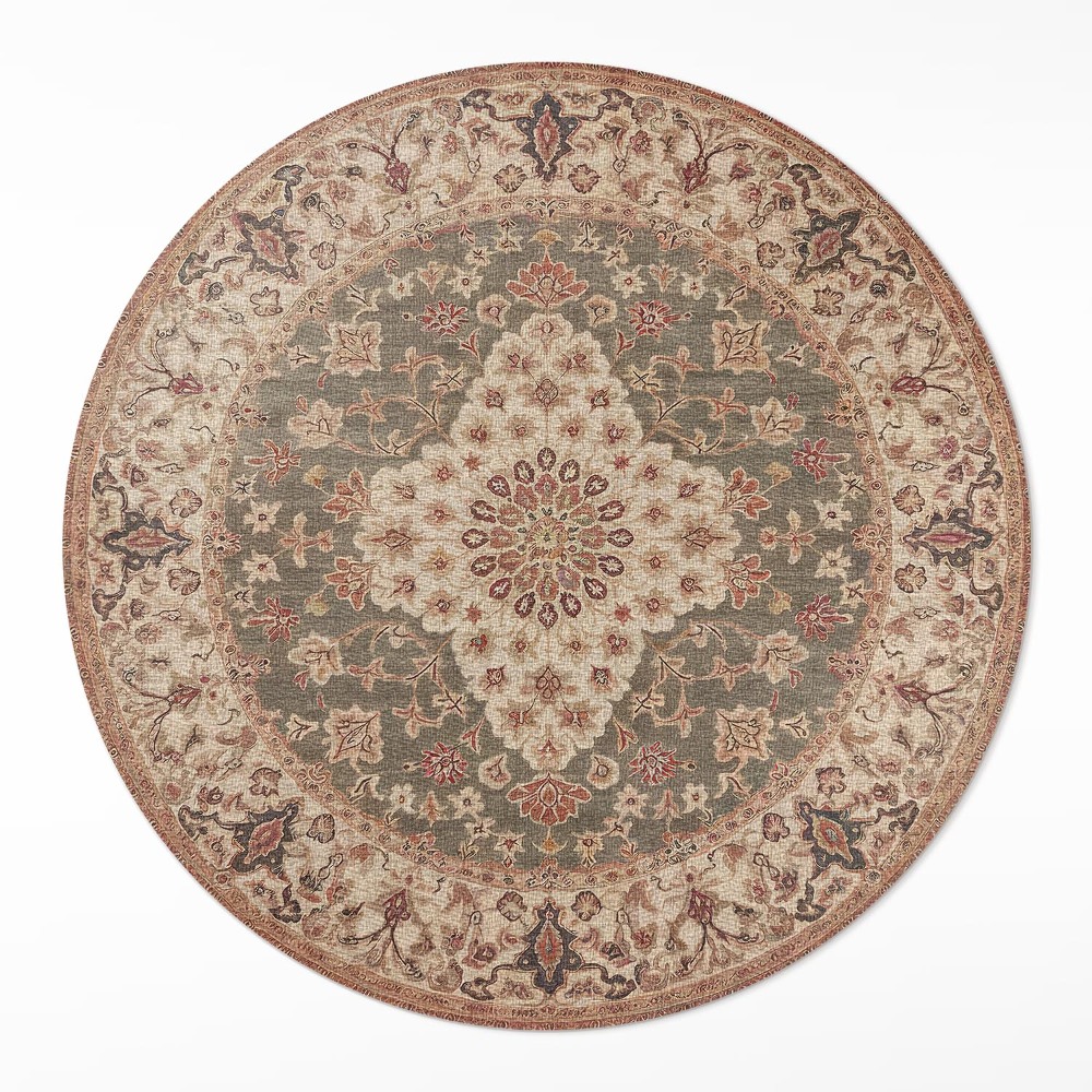 Kulatý vinylový koberec Perské motivy plné bohatství