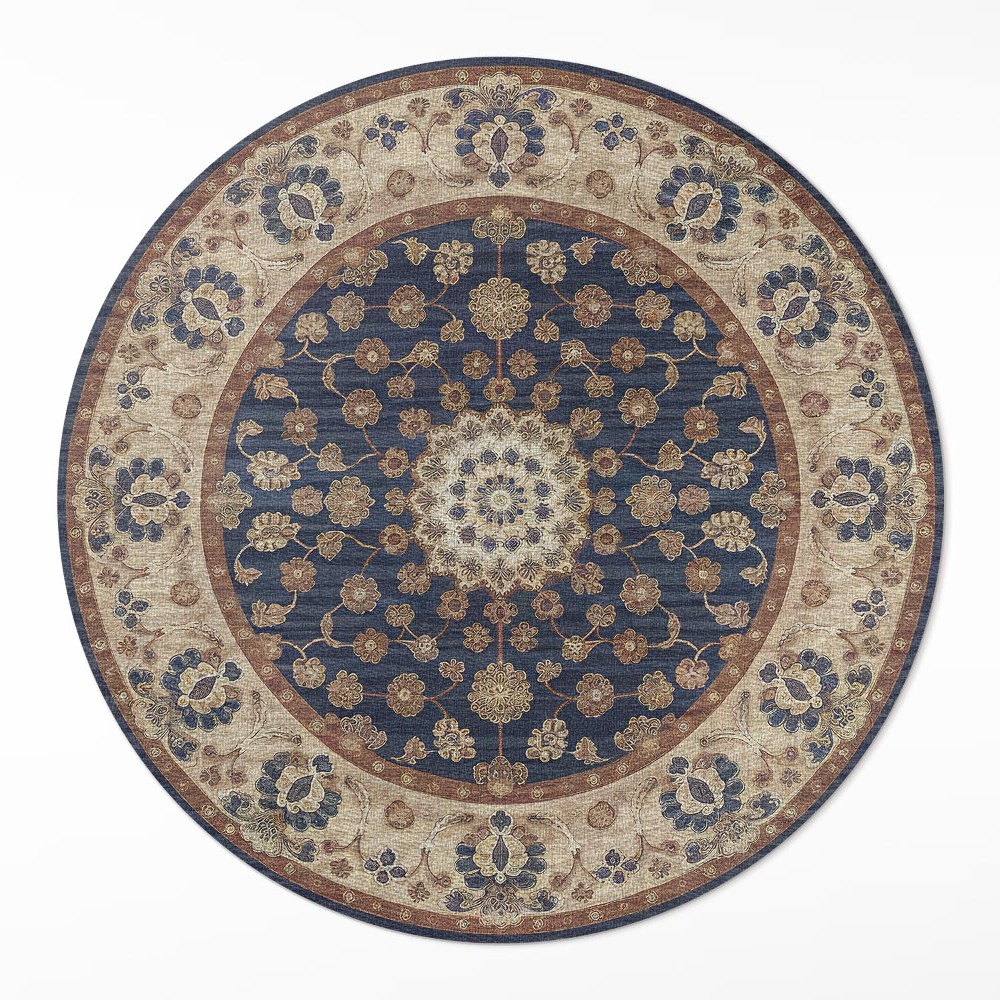 Kulatý vinylový koberec Orientální geometrie