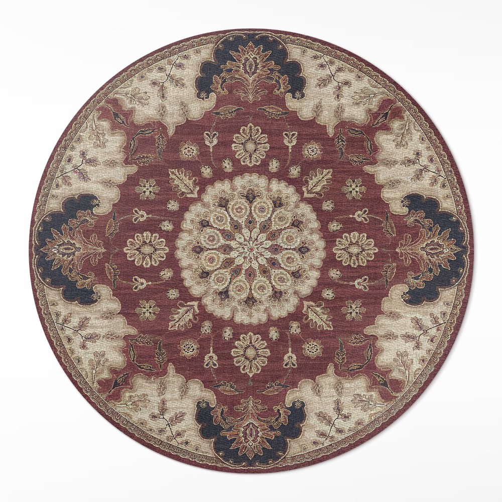 Kulatý vinylový koberec Elegantní perská symetrie