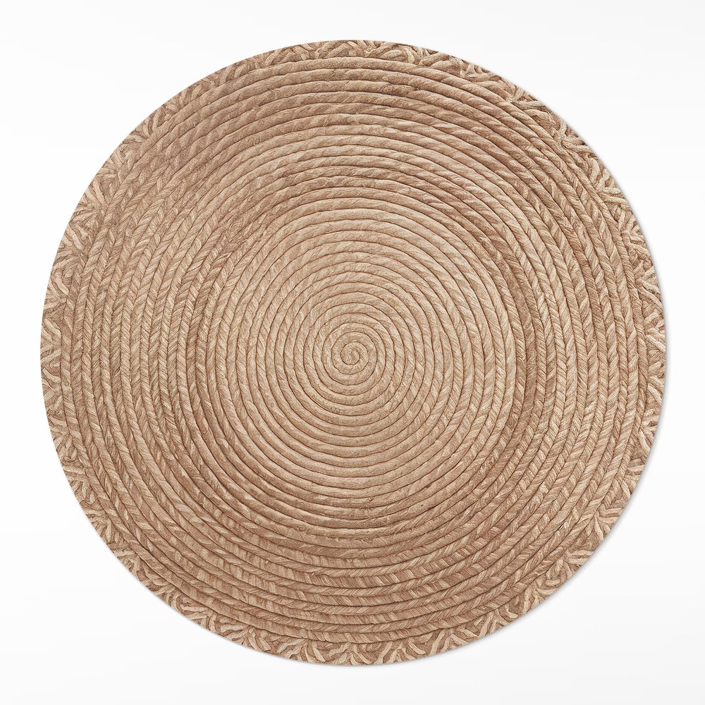 Kulatý vinylový koberec Provázková geometrie