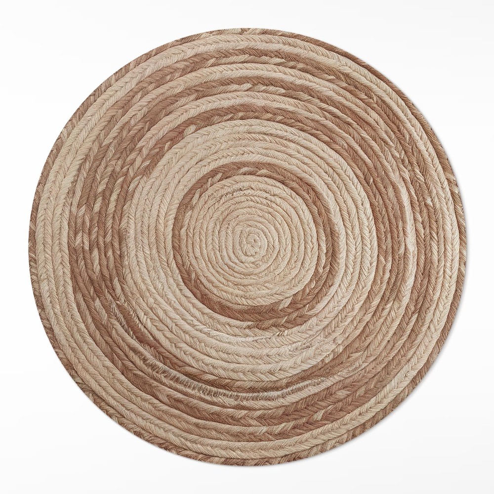 Kulatý vinylový koberec Zakroucený provaz