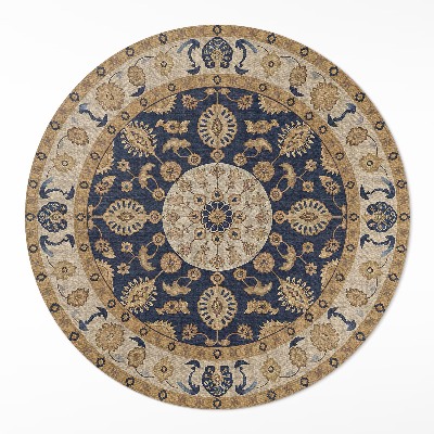 Kulatý vinylový koberec Geometrické mandaly v duchu Aztéků