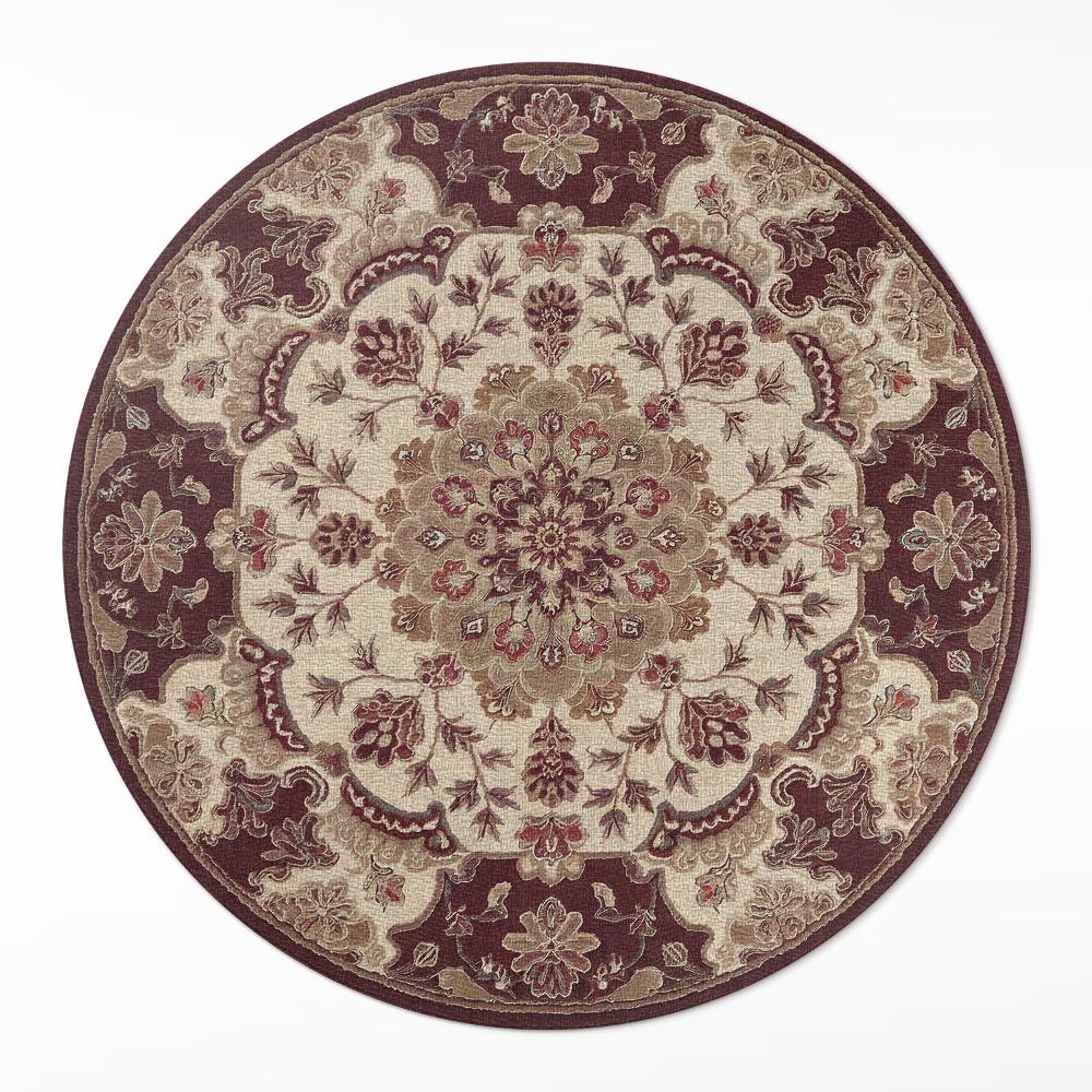 Kulatý vinylový koberec Květinová kompozice vintage