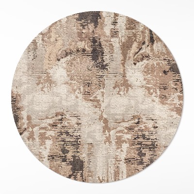 Kulatý vinylový koberec Hnědá abstrakce retro