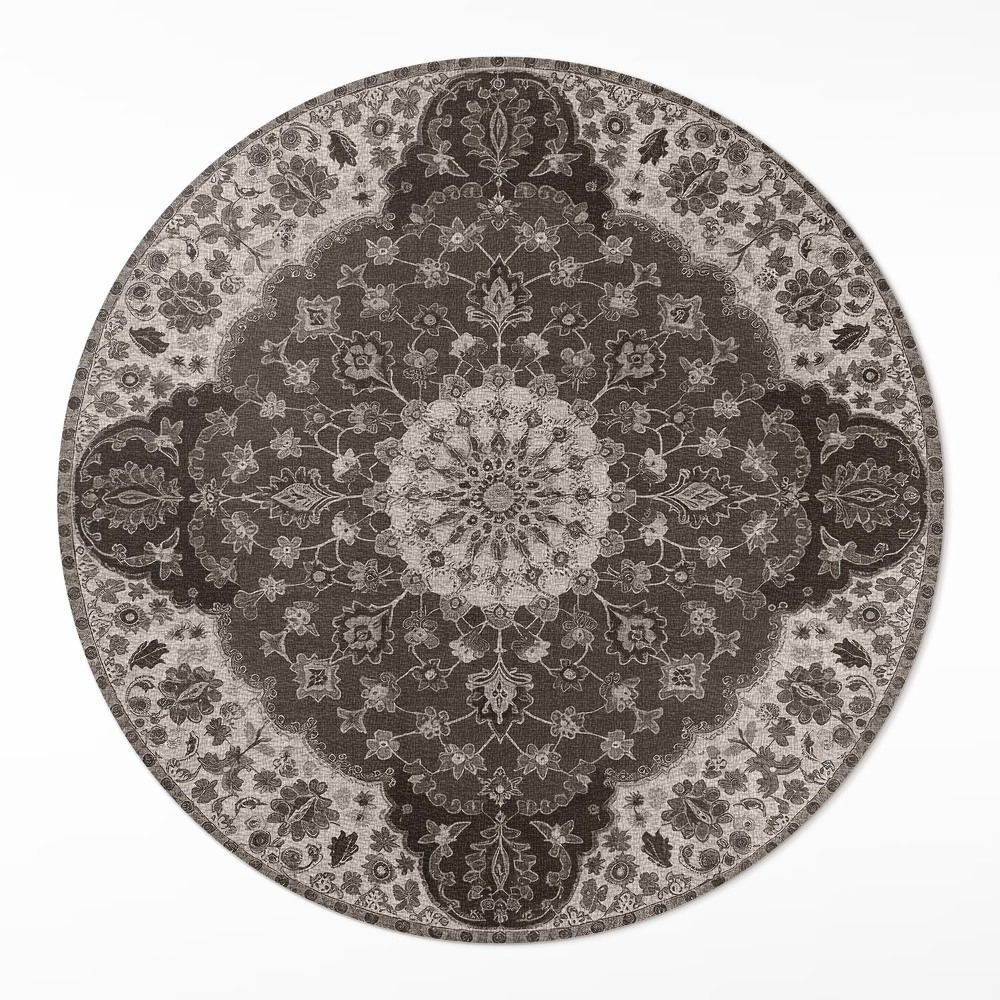 Kulatý vinylový koberec Jemnost perských ornamentů