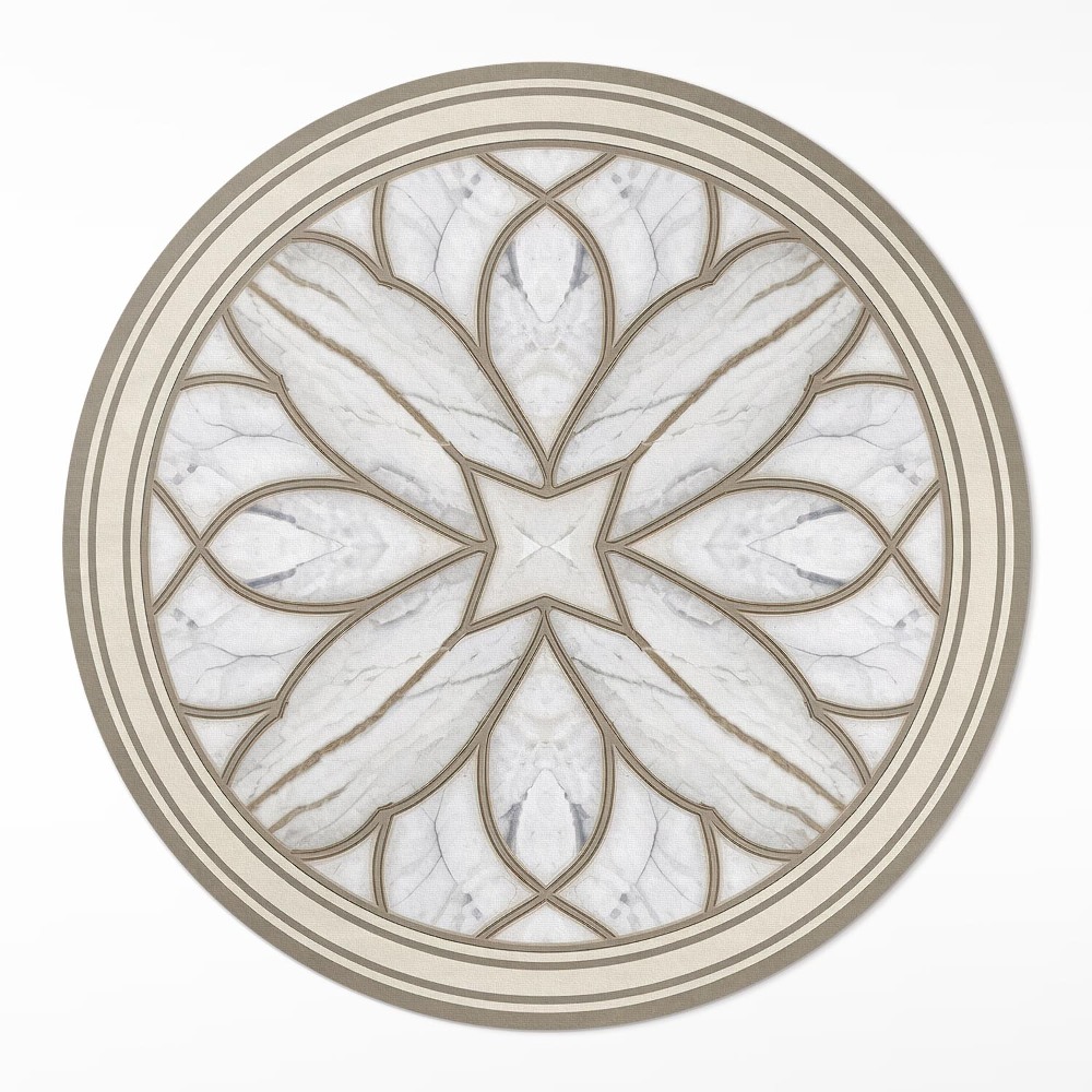 Kulatý vinylový koberec Mramorová vitráž