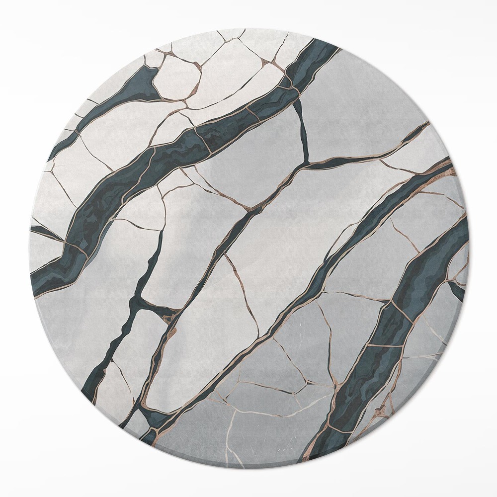 Kulatý vinylový koberec Šedá dokonalost kamene
