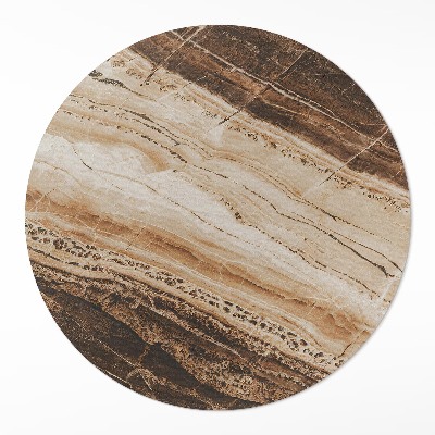 Kulatý vinylový koberec Hnědý drahokam