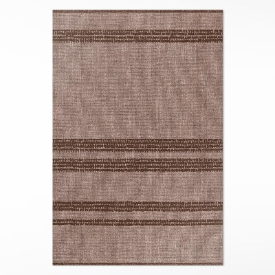 Vinylový koberec Hnědé pruhy boho imitace tkaniny