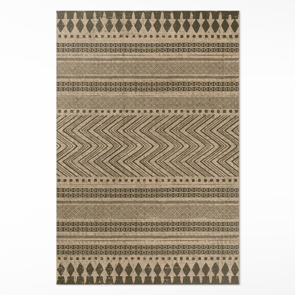 Vinylový koberec Cik-caky a linie imitace tkaniny