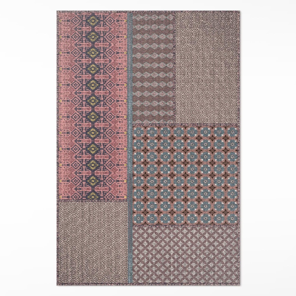 Vinylový koberec Aztécký dekor imitace vzorované tkaniny