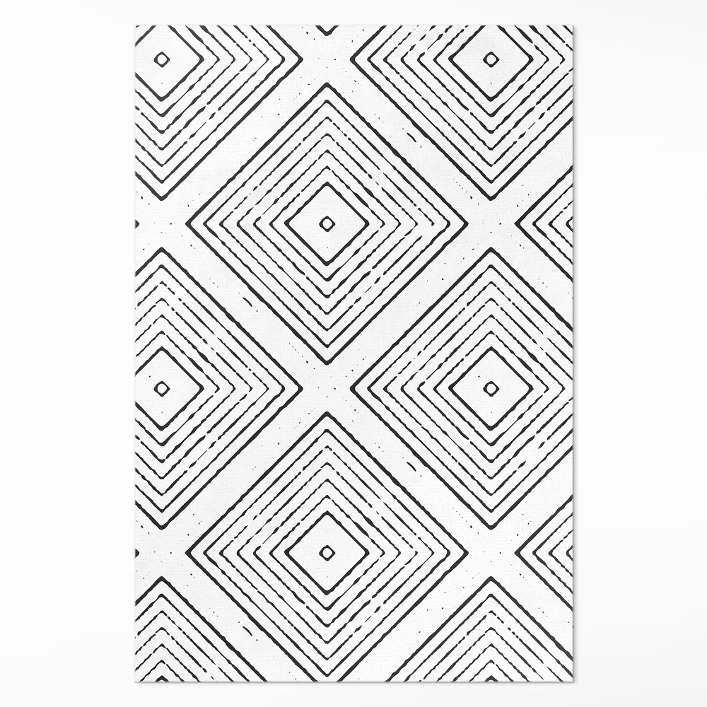 Vinylový koberec Pravidelné čtverce boho vzor