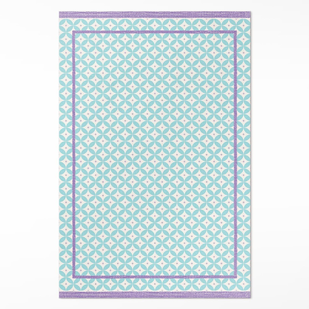 Vinylový koberec Rámy a kruhy imitace barevné tkaniny