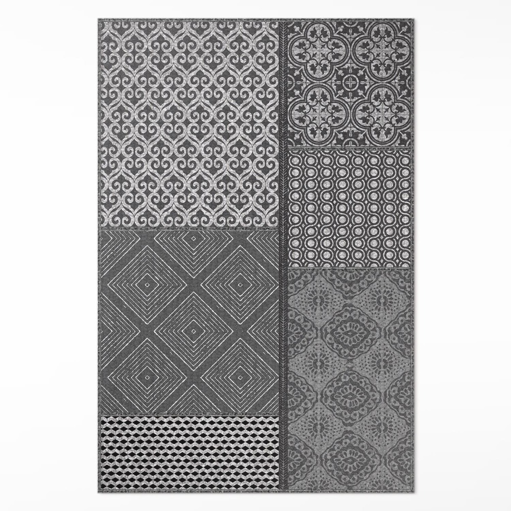 Vinylový koberec Mix různých vzorů imitace tkaniny