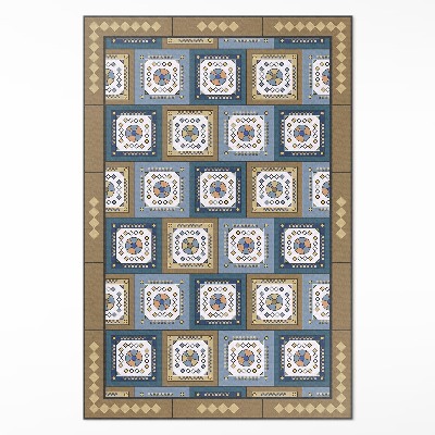 Vinylový koberec Geometrická kostka vzor ve stylu retro