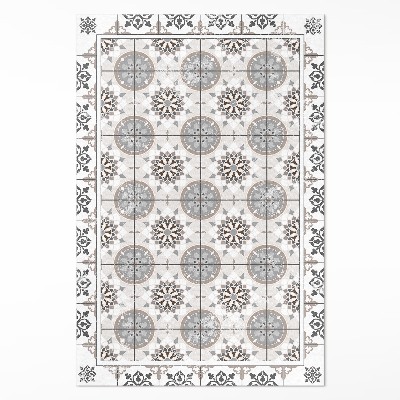 Vinylový koberec Květinové kruhy ornamentální mozaika