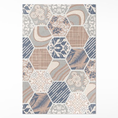 Vinylový koberec Havajské hexagony boho dlaždice