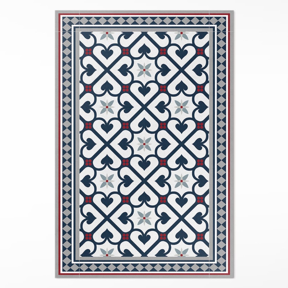 Vinylový koberec Květinové kosočtverce ozdobné dlaždice