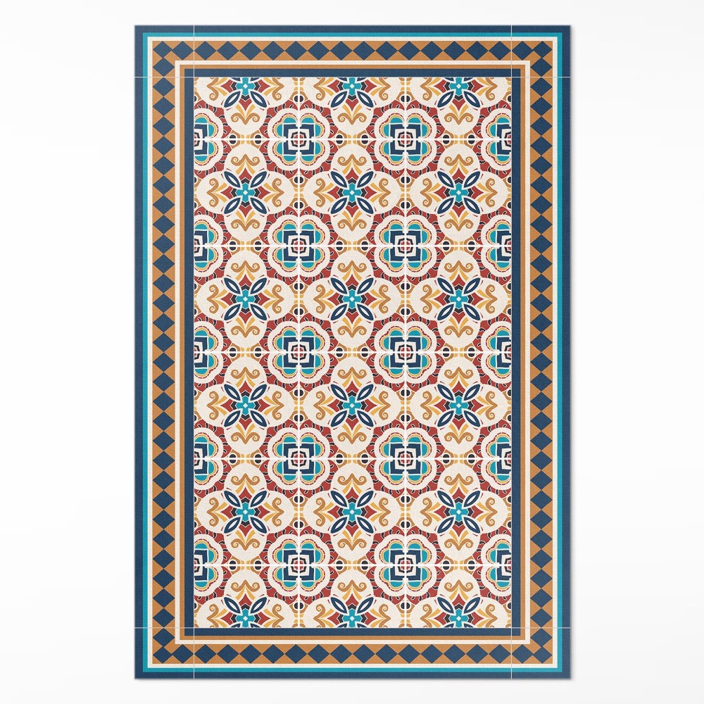 Vinylový koberec Květinová geometrie ozdobné dlaždice