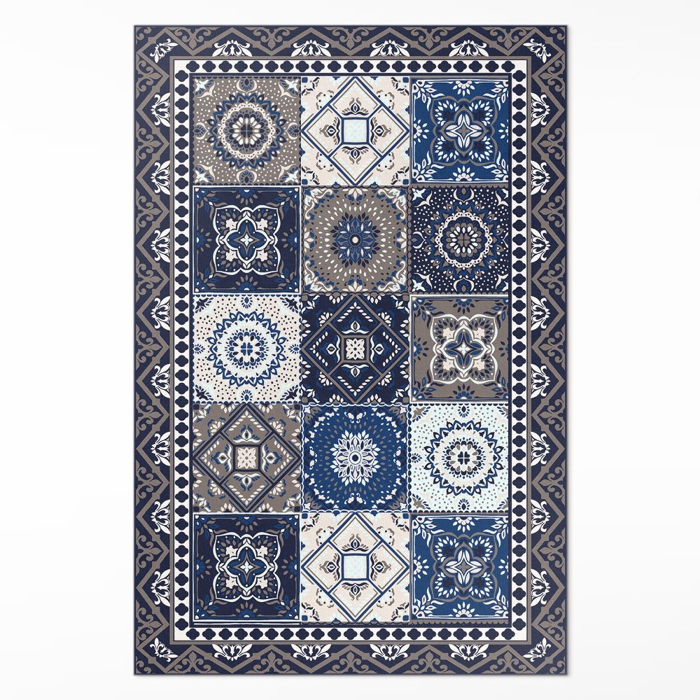 Vinylový koberec Květinové dlaždice elegantní dlaždice