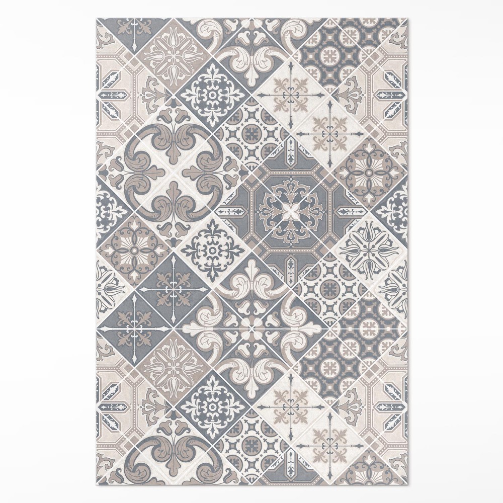 Vinylový koberec Katalánské květiny vzorovaná mozaika