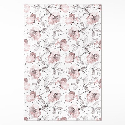 Vinylový koberec Krásné malované květiny akvarelové rostliny