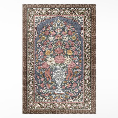 Vinylový koberec Kytice květin vintage imitace tkaniny