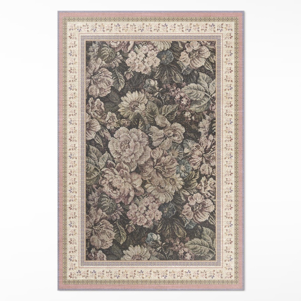 Vinylový koberec Květiny ve starém stylu imitace tkaniny