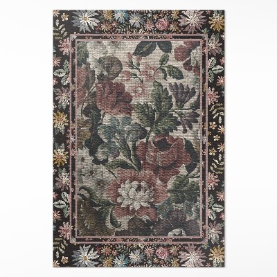 Vinylový koberec Bledé barvy divoké květiny vintage