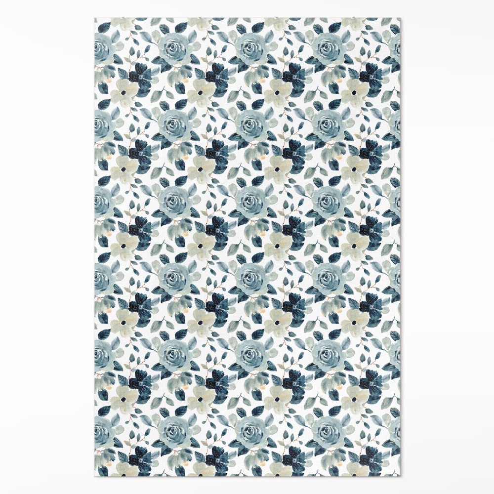 Vinylový koberec Malované květiny pravidelný květinový vzor