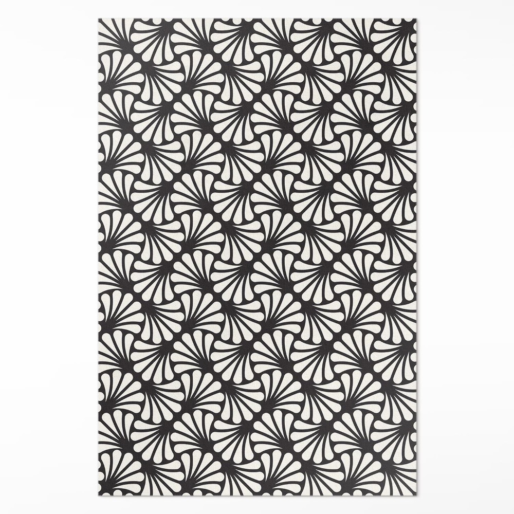 Vinylový koberec Geometrie listy jinanu art deco glamour