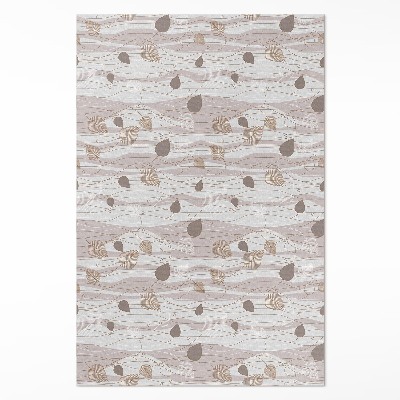 Vinylový koberec Boho lístky na pozadí vln ilustrace