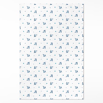 Vinylový koberec Jemné listy a tečky akvarel boho