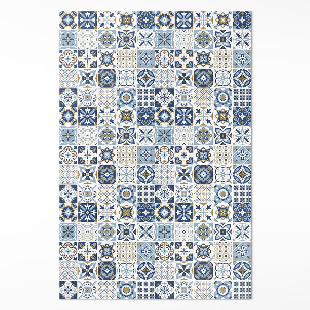 Vinylový koberec Řecká mozaika modré dekorativní dlaždice