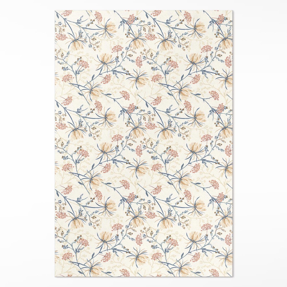 Vinylový koberec Květinová louka jemný boho vzor