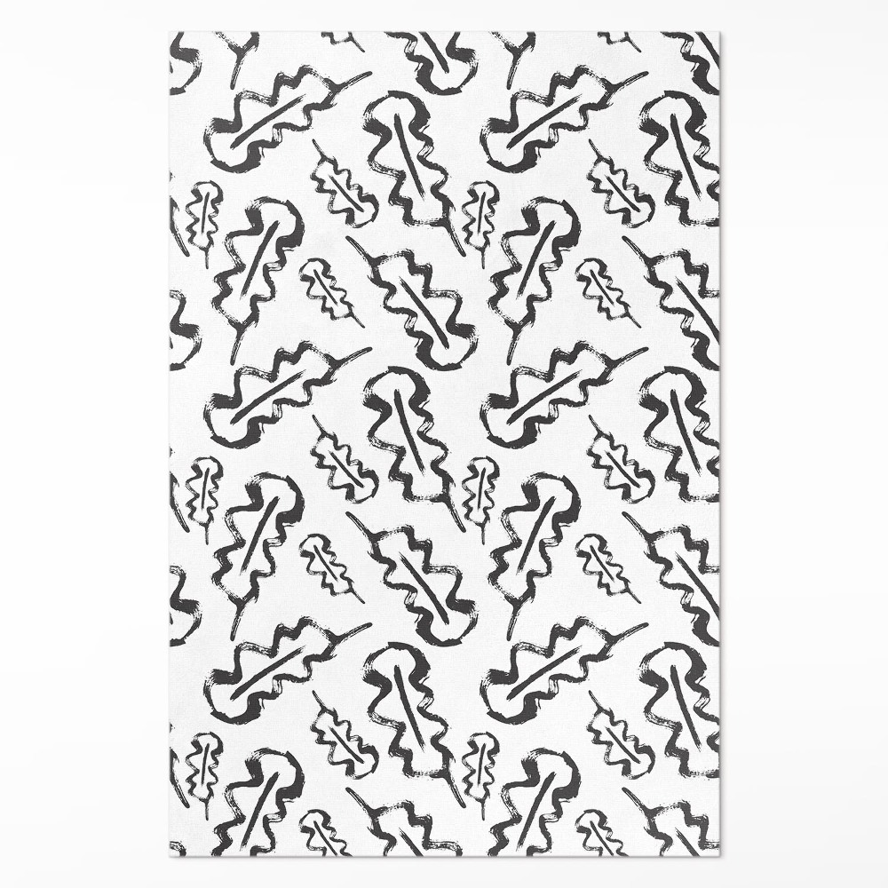 Vinylový koberec Malované listy v minimalistickém stylu