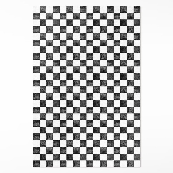 Vinylový koberec Kamenná šachovnice monochromatická