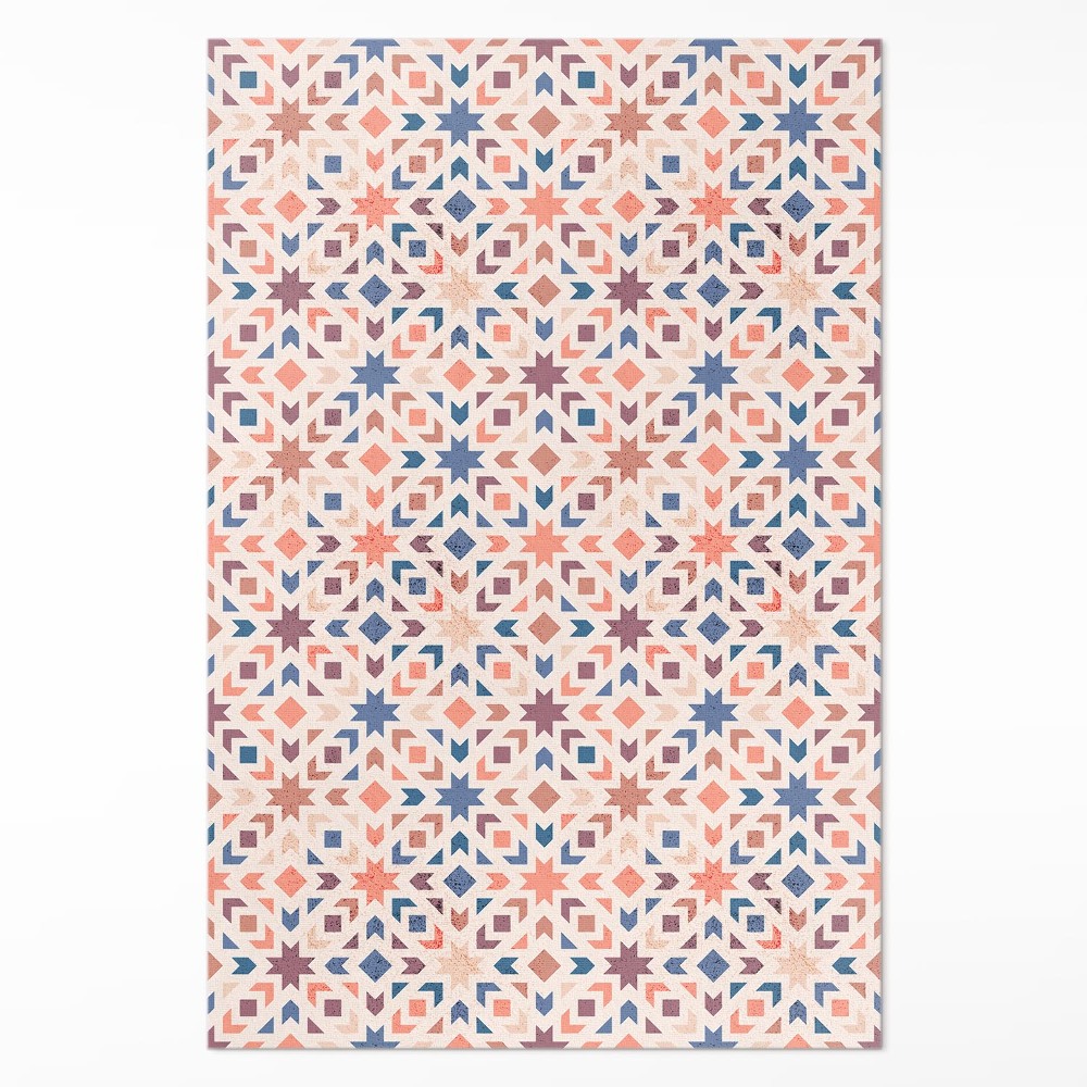 Vinylový koberec Pastelové hvězdy a šípy vintage vzor