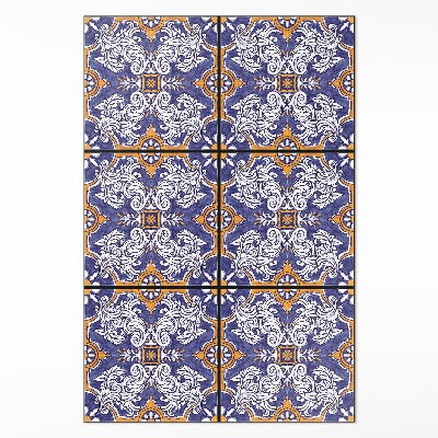 Vinylový koberec Stylové dlaždice s rostlinnými ornamenty