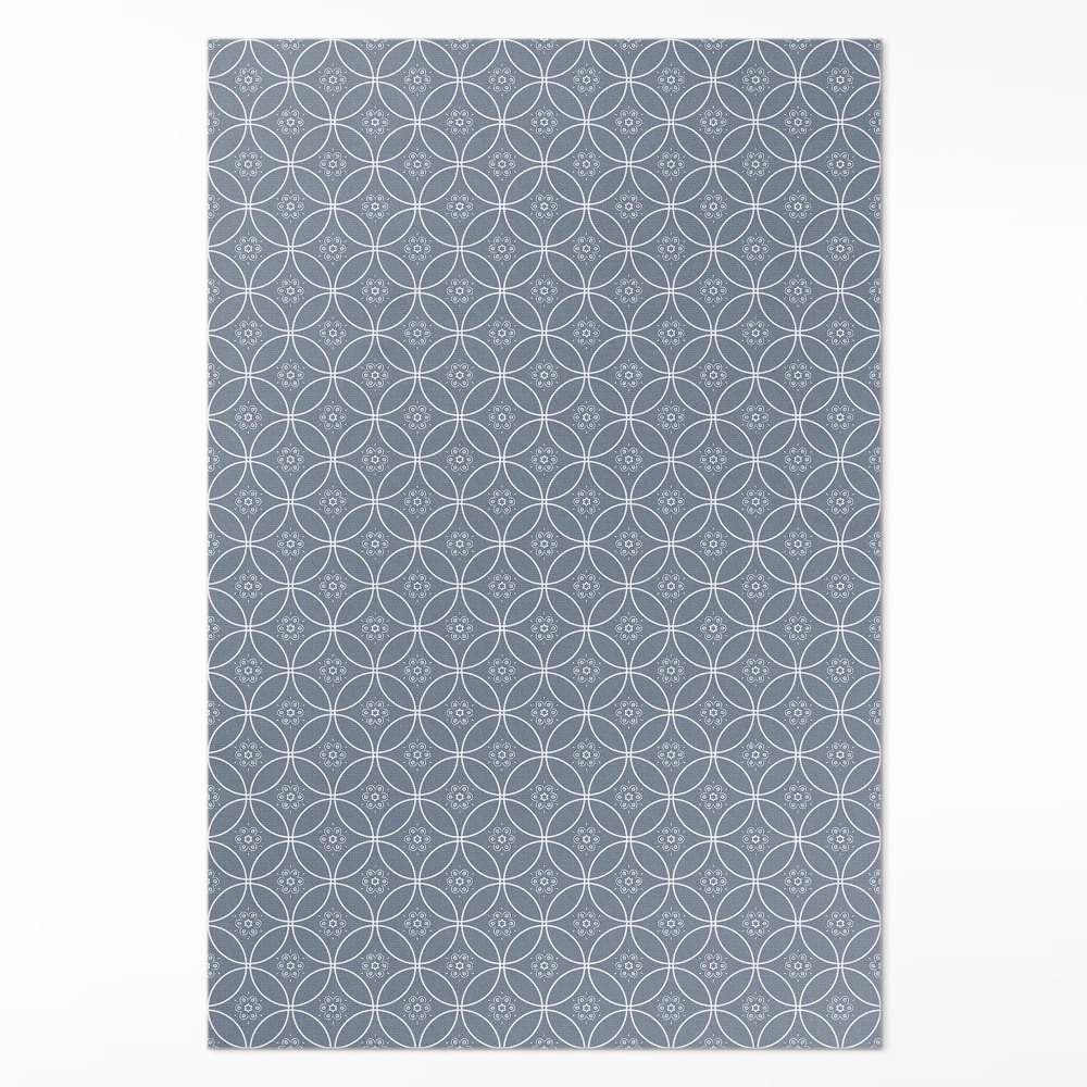 Vinylový koberec Vzor kroužková zbroj pravidelné kruhy a květiny