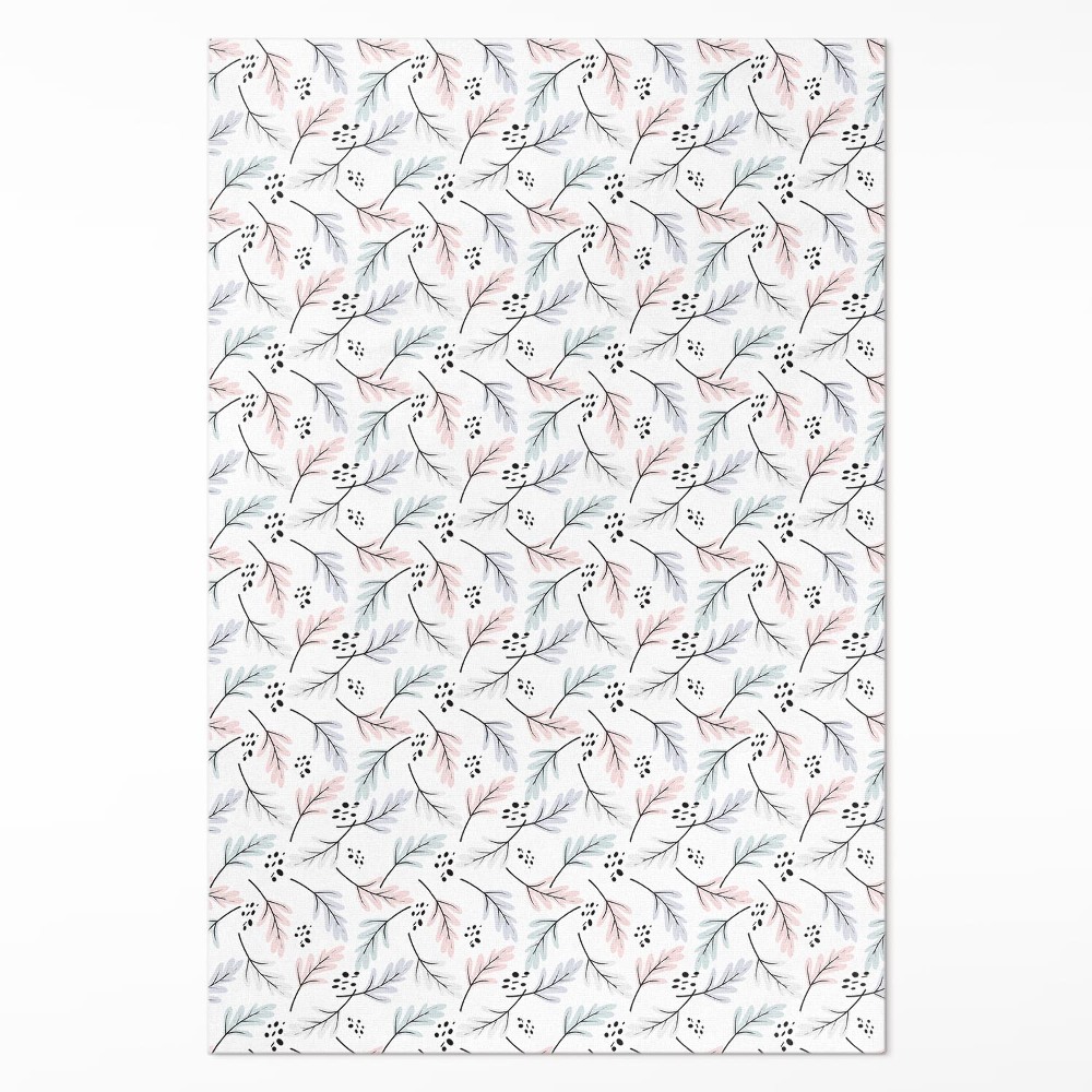 Vinylový koberec Pastelové jemné rostliny v boho stylu